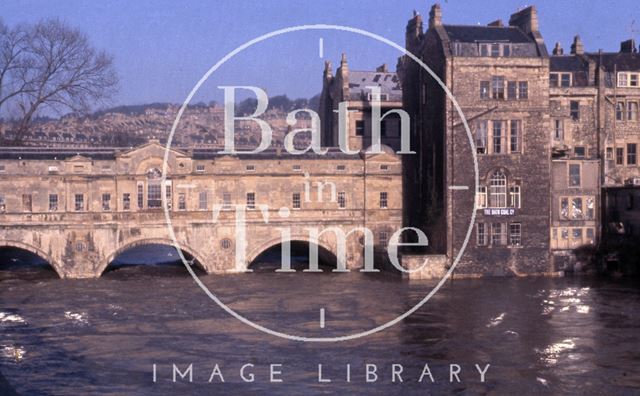 Floods, Pulteney Bridge, Bath 1960