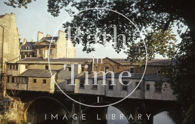 North side of Pulteney Bridge, Bath 1973