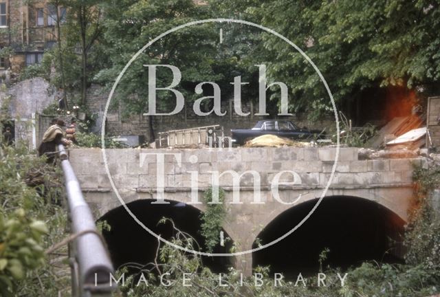 Bridge over millstream, Pulteney Weir, Bath 1969