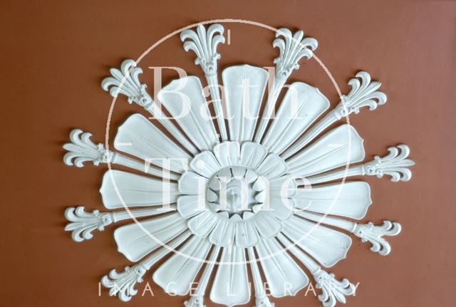 Ceiling rose, 18, Queen Square, Bath 1964