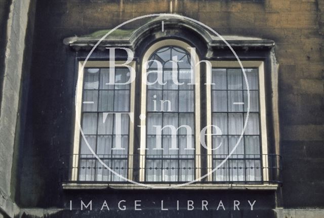 Detail of window with original glass, 38, Rivers Street, Bath 1973