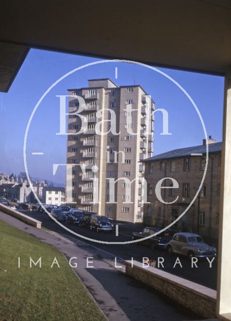 Berkeley House from Saffron Court, Snow Hill, Bath 1965