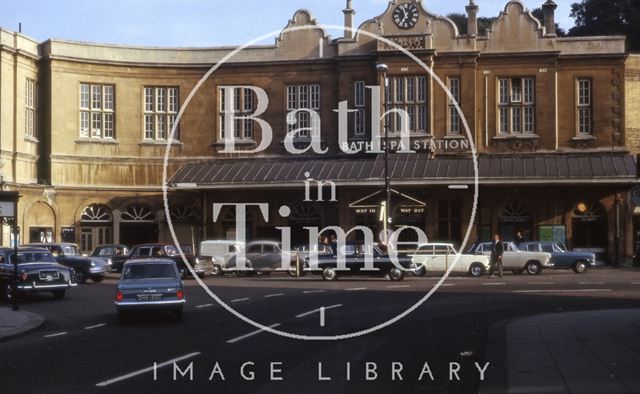 Bath Spa Station from Manvers Street, Bath 1965