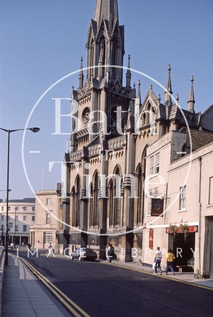 St. Michael's Church and the Saracen's Head, 1, Walcot Street, Bath 1985