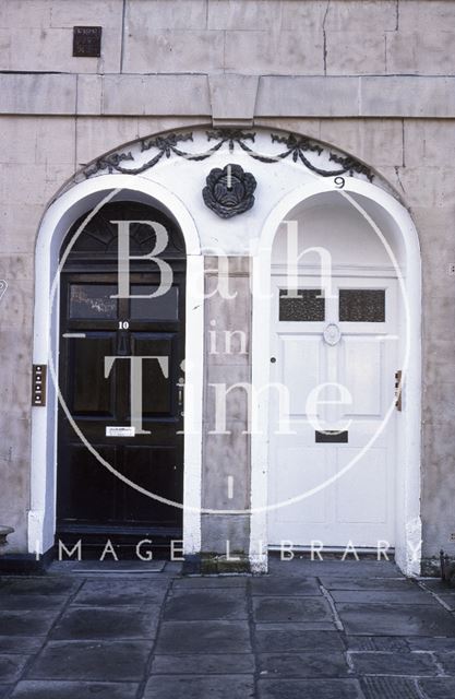 Paired doors, 9 & 10, Widcombe Crescent, Bath 1979