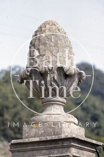 Finial on gatepost, Widcombe Terrace, Bath 1970