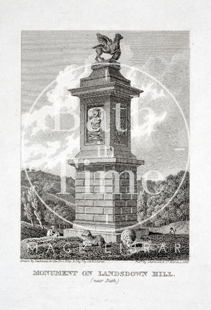 Monument on Lansdown Hill (Sir Bevil Grenville's Monument), Bath 1823