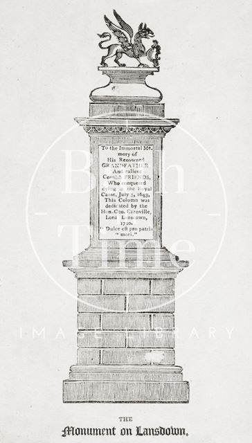 Sir Bevil Grenville's Monument on Lansdown, Bath c.1820