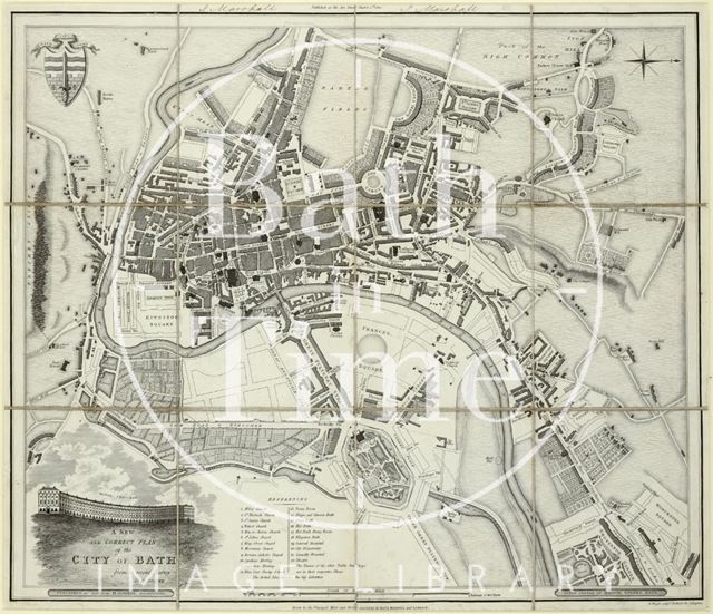 A New and Correct Plan of the City of Bath from a recent Survey by B. Donne 1810