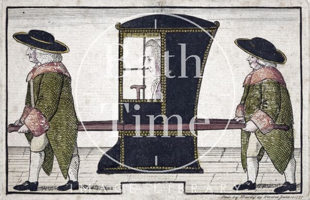 Joseph Basnett in sedan chair 1777