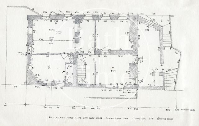 Ground floor plan, Cold Bath House, 26b & 26c, Claverton Street, Bath 1966