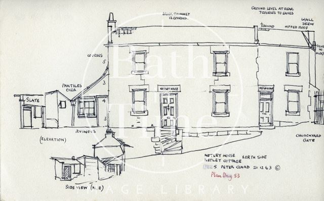 Netley House and Netley Cottage off Claverton Street, Bath 1963