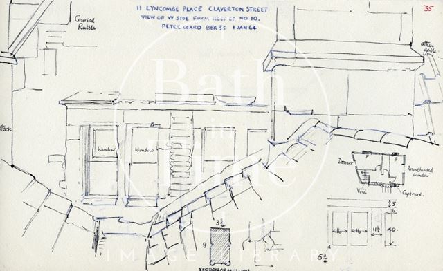 Rooftop view, 11, Lyncombe Place, Claverton Street, Bath 1964