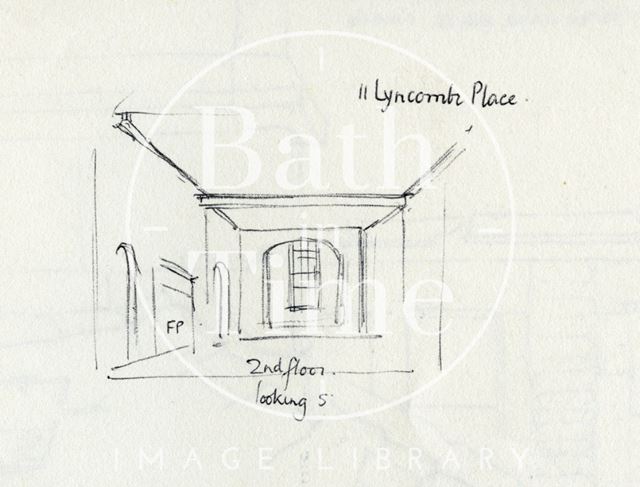 Interior view of second floor, 11, Lyncombe Place, Claverton Street, Bath 1964