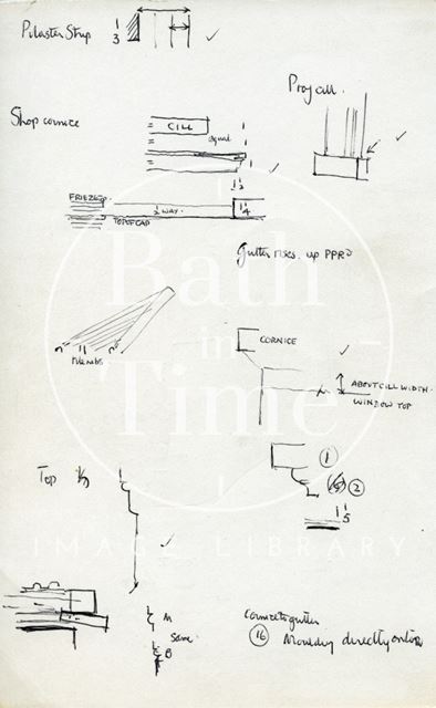 Various details, 16, Widcombe Parade, Bath 1970