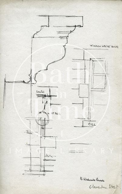 Various details, 16, Widcombe Parade, Claverton Street, Bath c.1970