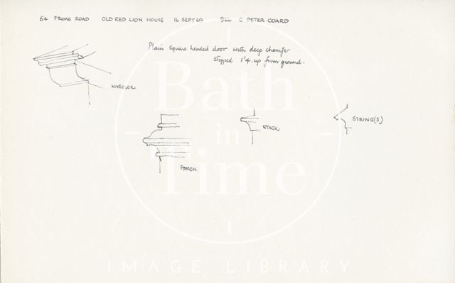 Various details, Old Red Lion House, 54, Frome Road, Odd Down, Bath 1969