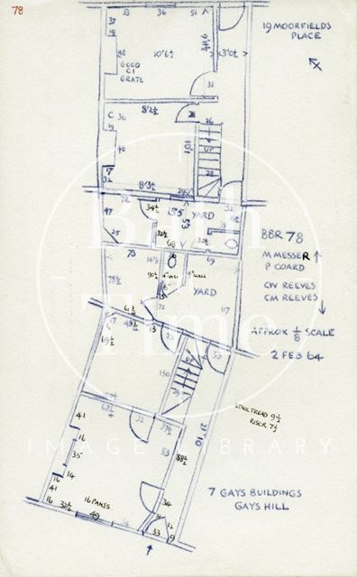 7, Gay's Buildings, Gay's Hill and 19, Moorfields Place, Walcot, Bath 1978