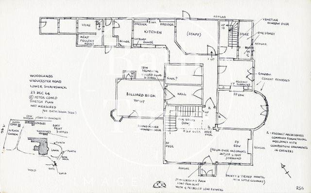 Floor plan, Woodlands, Gloucester Road, Lower Swainswick 1964