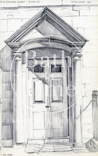 Front door, 12, Great Stanhope Street, Bath 1970