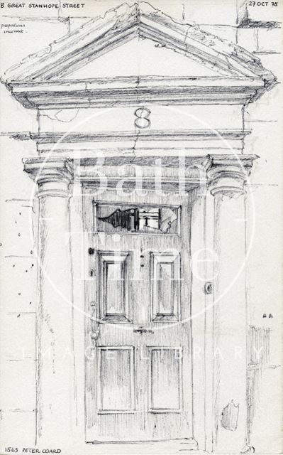 Front door, 8, Great Stanhope Street, Bath 1975