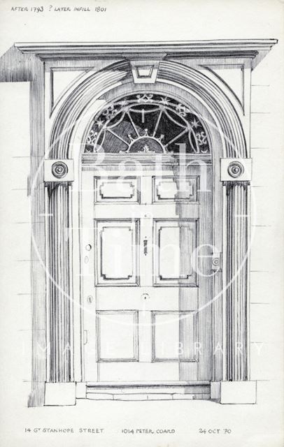Front door, 14, Great Stanhope Street, Bath 1970