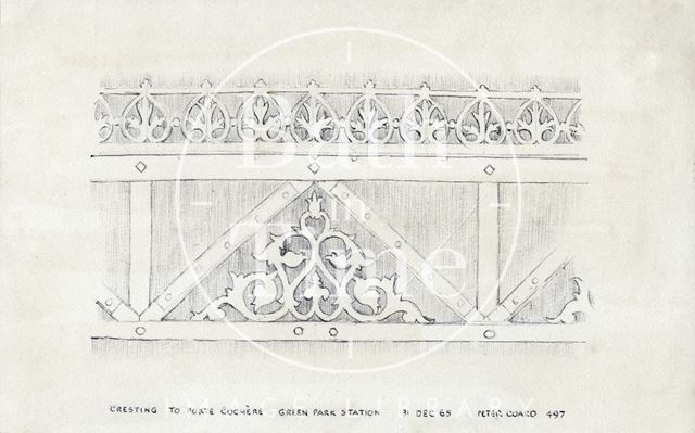 Cresting to porte cochere, Green Park Station, Bath 1965