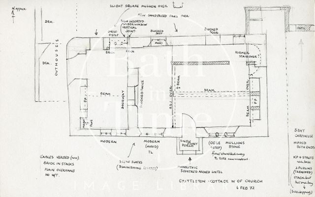 Ground floor plan, Manor Farm, Grittleton, Wiltshire 1972