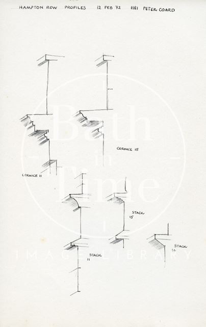 Various profiles, Hampton Row, Bath 1972