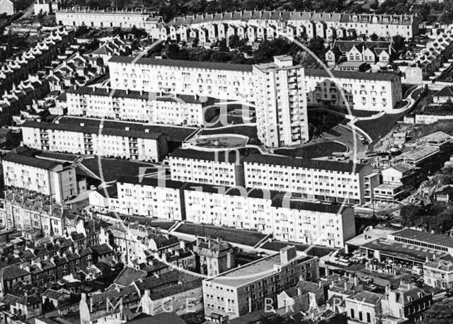 Aerial view of the Snow Hill development, Bath c.1960