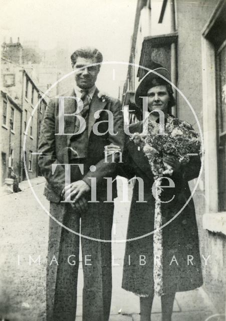 An unidentified couple in Ballance Street, Bath c.1953