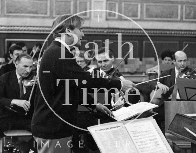 Yehudi Menuhin in rehearsal with Bath Festival Orchestra c.1960