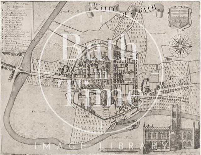 Joseph Gilmore Map of the City of Bath 1694