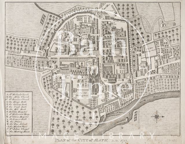 Plan of the City of Bath (1717) 1801