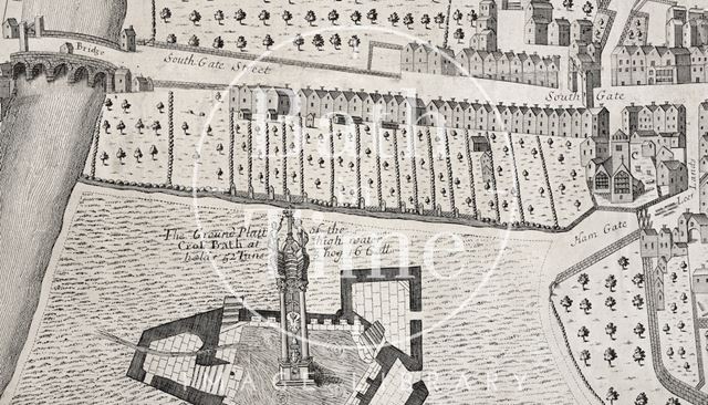 Plan of the City of Bath (1717) 1801 - detail