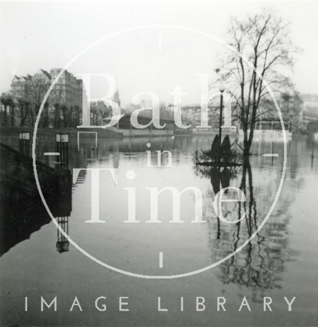 The Recreation Ground in flood, Bath 1966