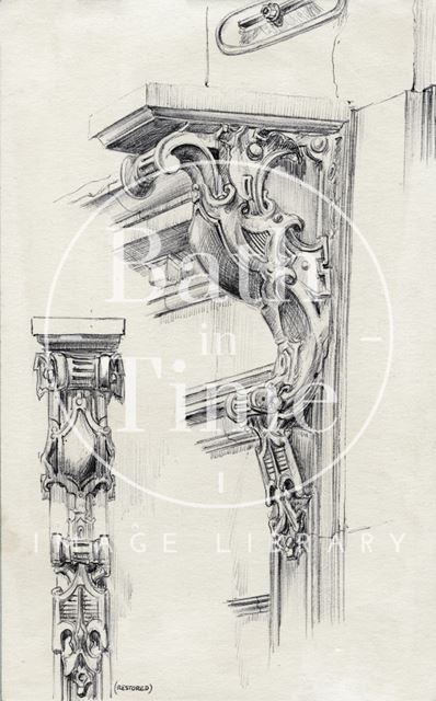 Fascia bracket, Cater, Stoffell & Fortt Ltd., The Stores, 27, High Street, Bath 1965